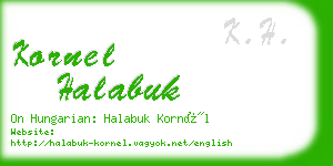 kornel halabuk business card